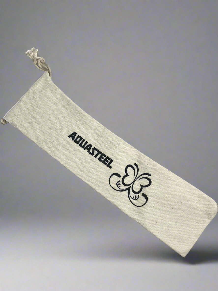 Pocket size telescopic straw with linen bag