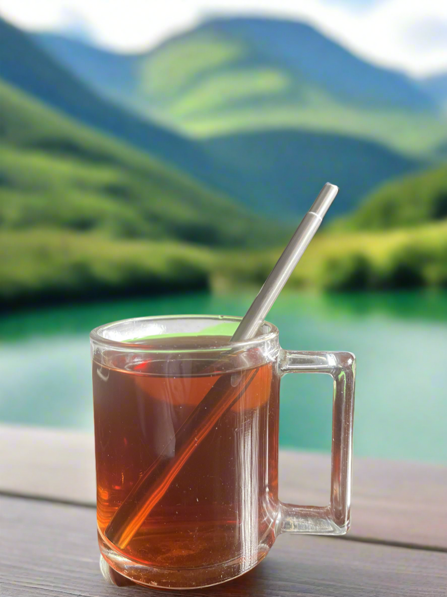 Pocket size telescopic straw with linen bag