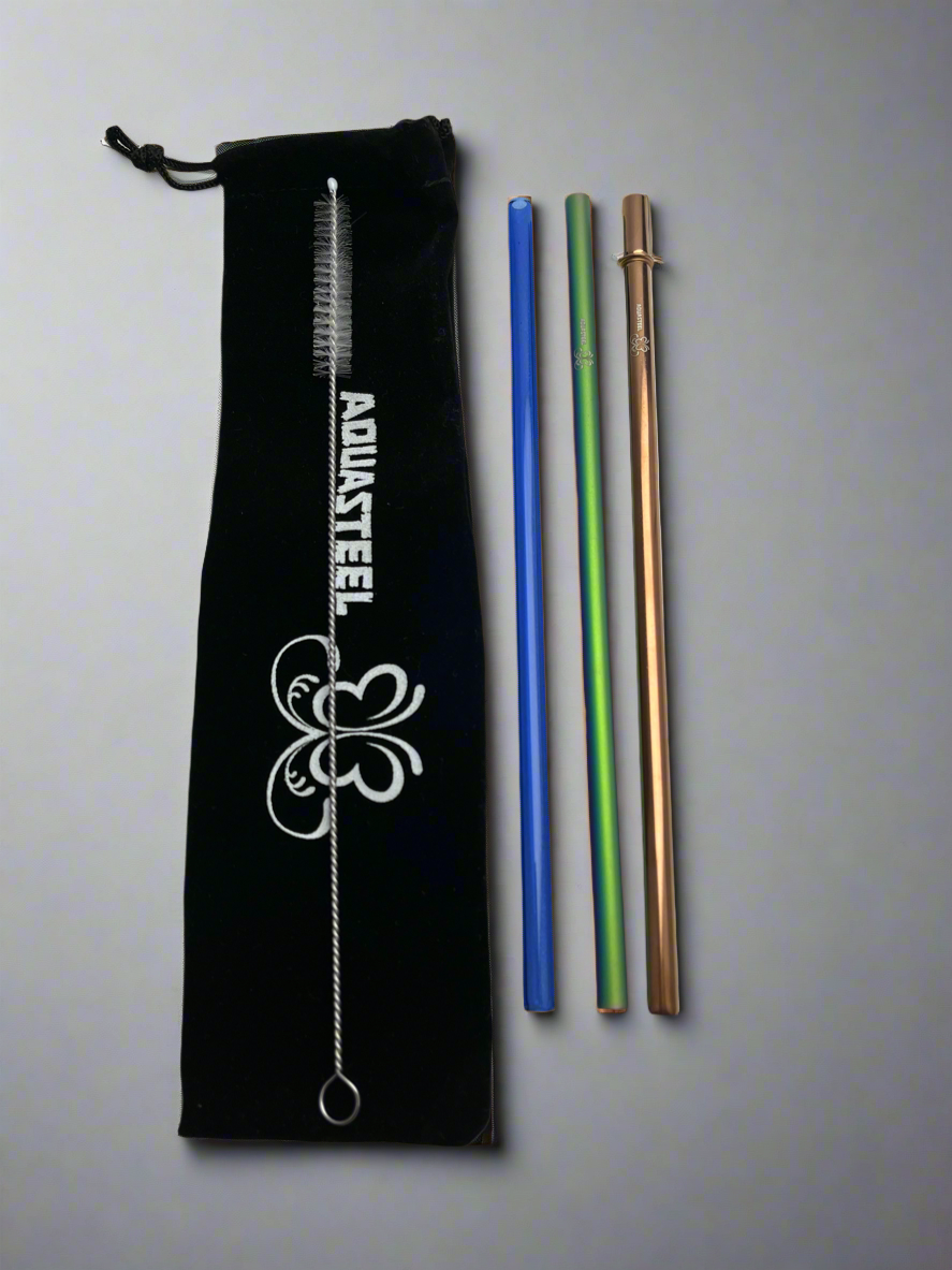 SS Set, SS & titanium Set, cleaning brush, linen bag (Random Colors) ❄️☀️