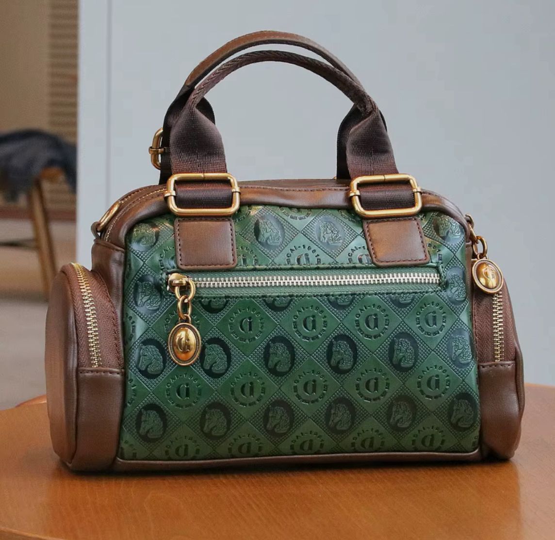 Monogram Cylinder Handbag – Green