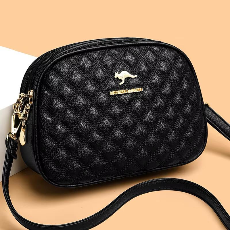 Quilted Black Leather Handbag