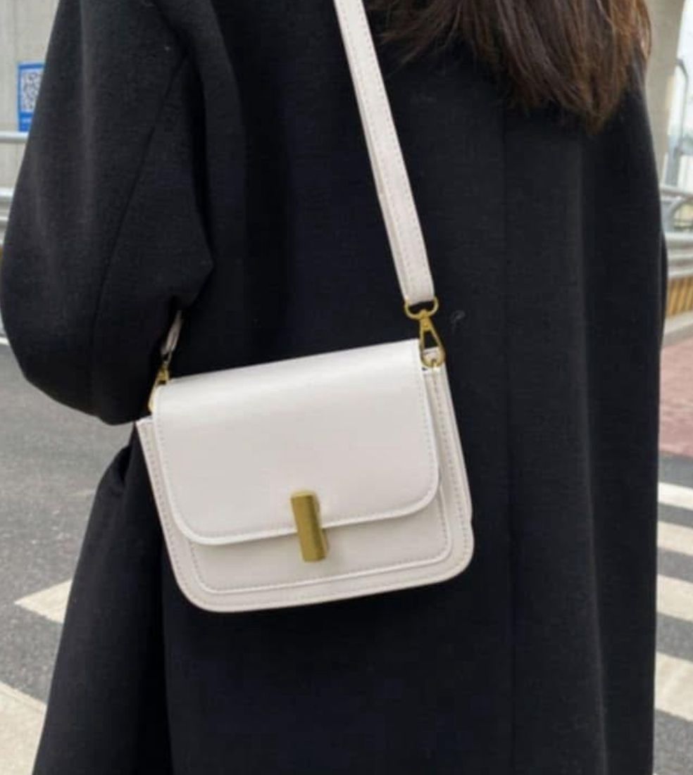 White Structured Crossbody Bag