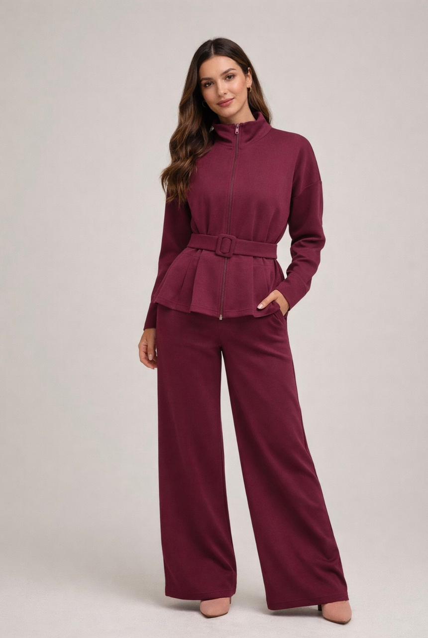 Belted Wide‑Leg Set
