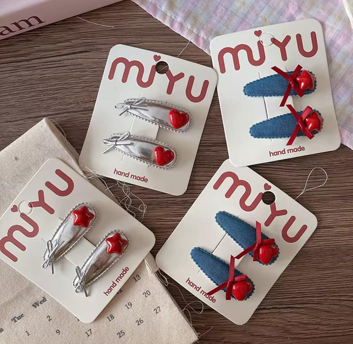 Kids’ Heart & Star Hair Clips – 2-Piece Set