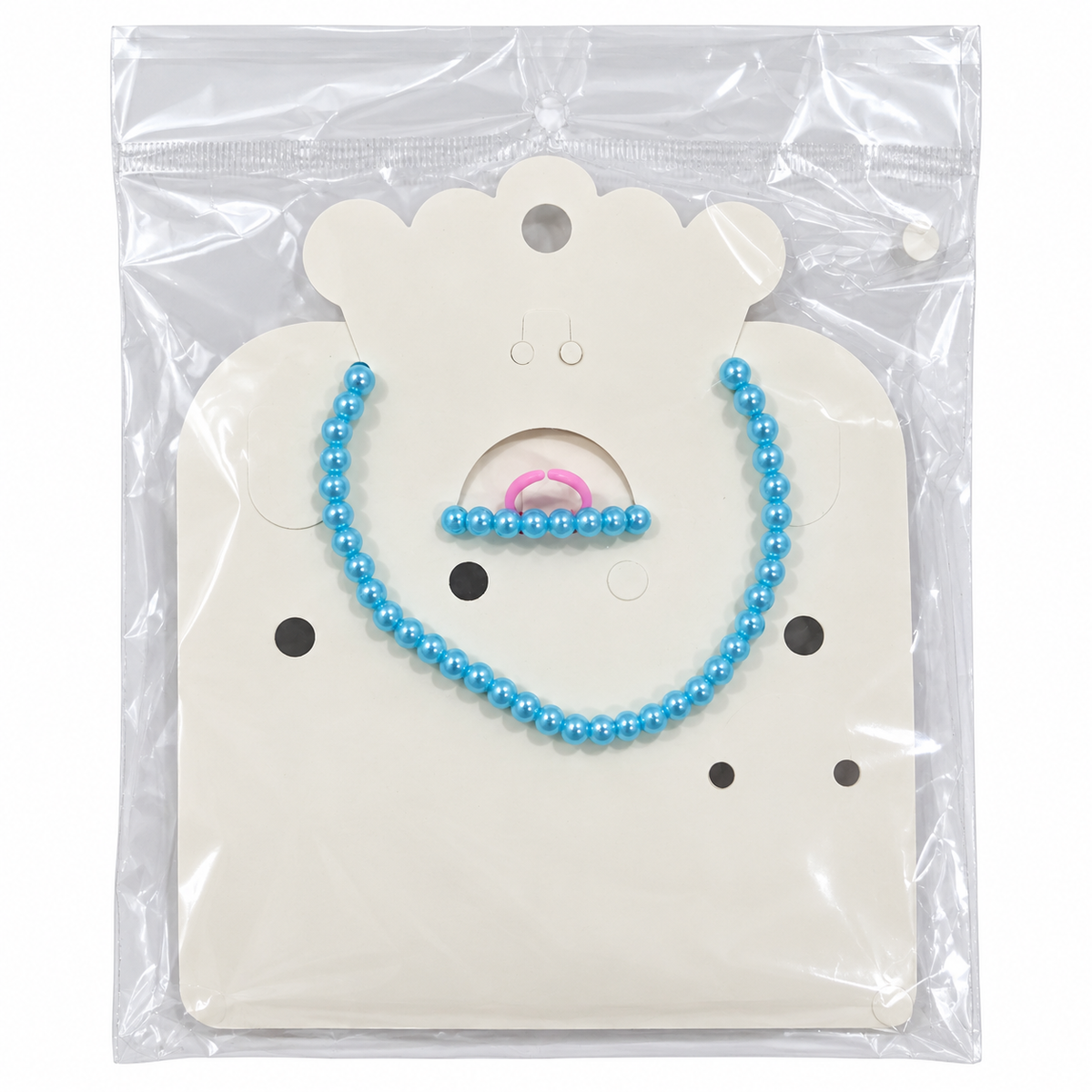 Kids’ Beaded Headband & Jewelry Set – Necklace with Ring or Clip-On Earrings