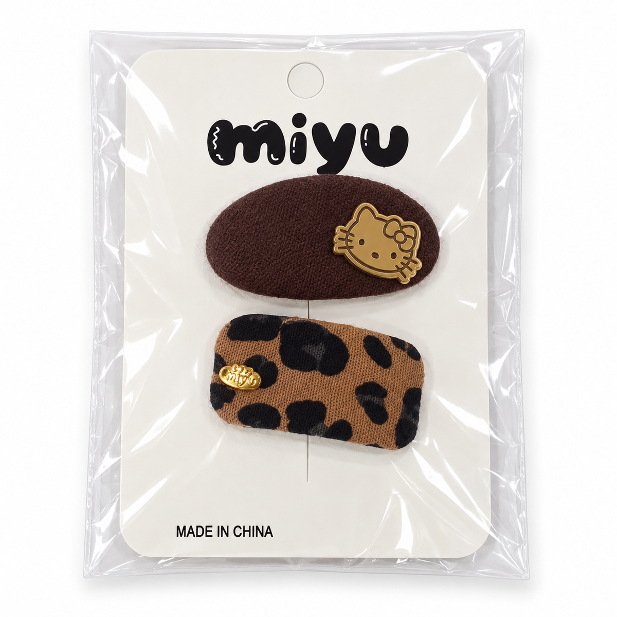 Kids’ 2-Piece Leopard-Print Hair Clip Set – Cat & Bow Styles