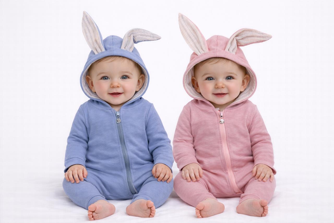 Bunny Hug Cotton Zipper Onesie