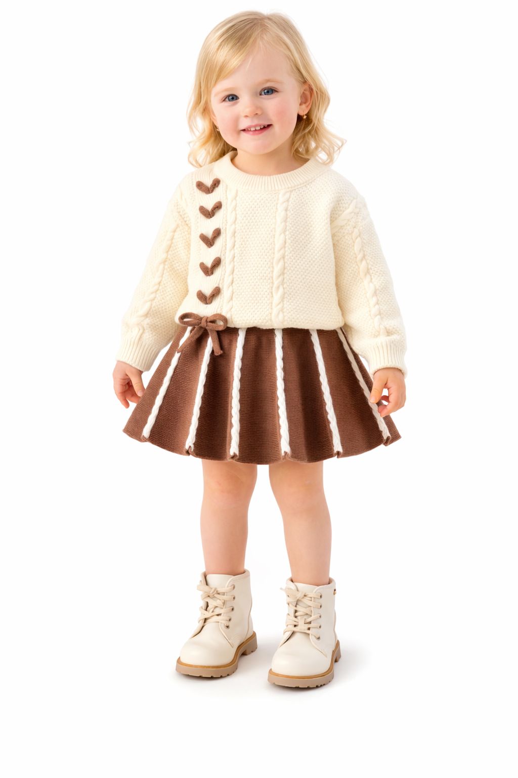 Cocoa Cream Knit Skirt Set (2-piece-set)