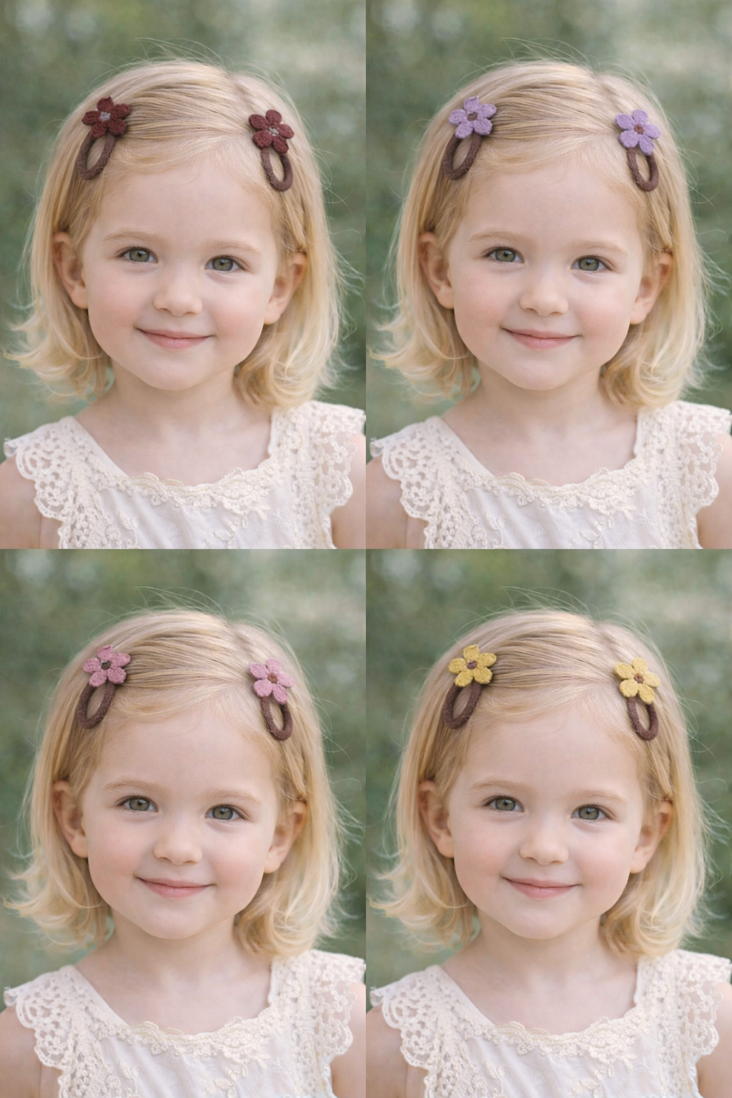 Kids Floral Hair Clips β Soft Flower Snap Clips for Girls