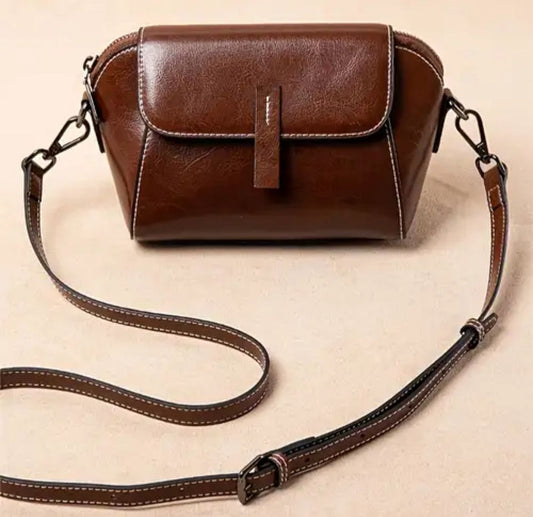 Compact Crossbody Bag – Brown