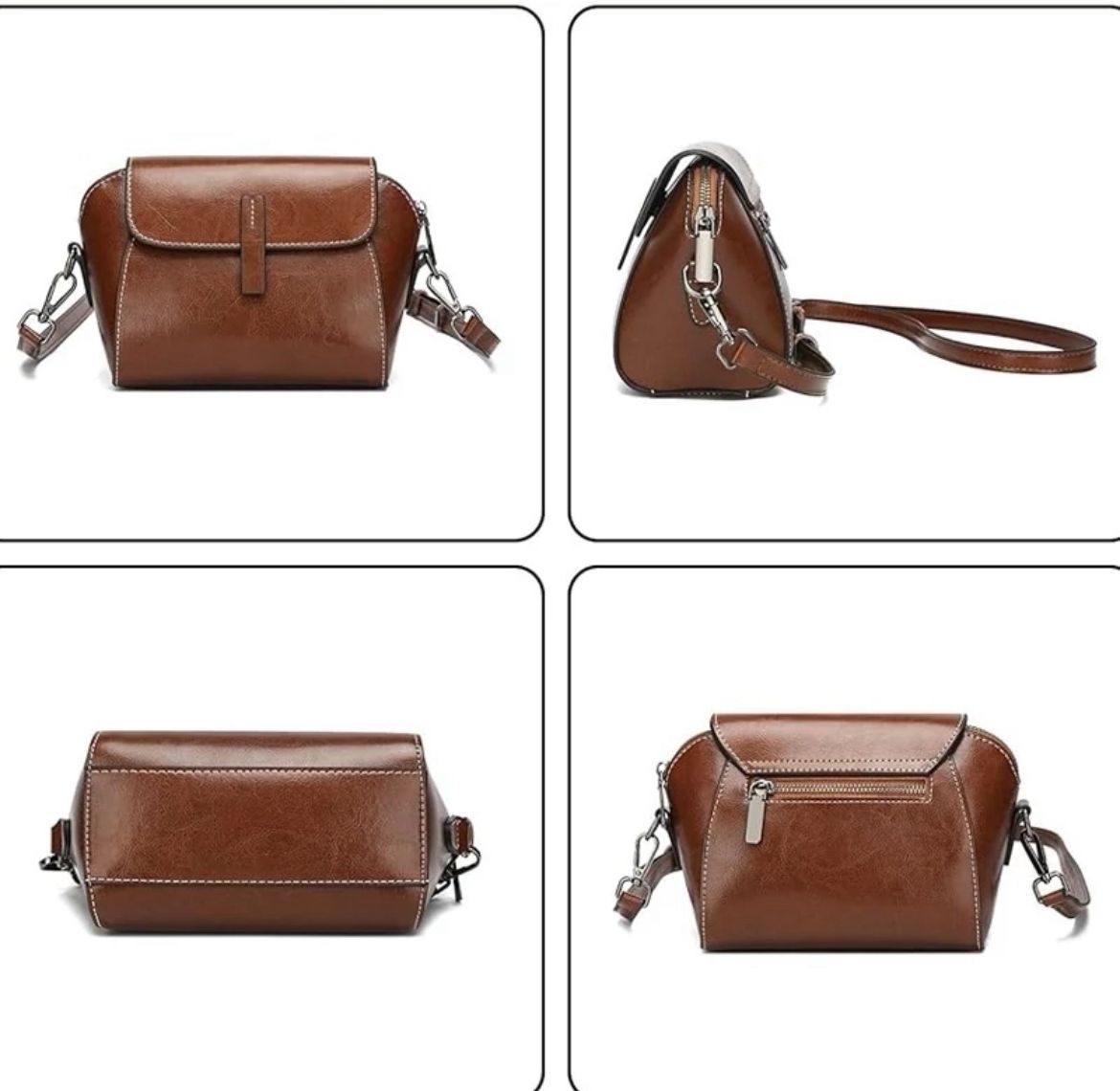 Compact Crossbody Bag – Brown