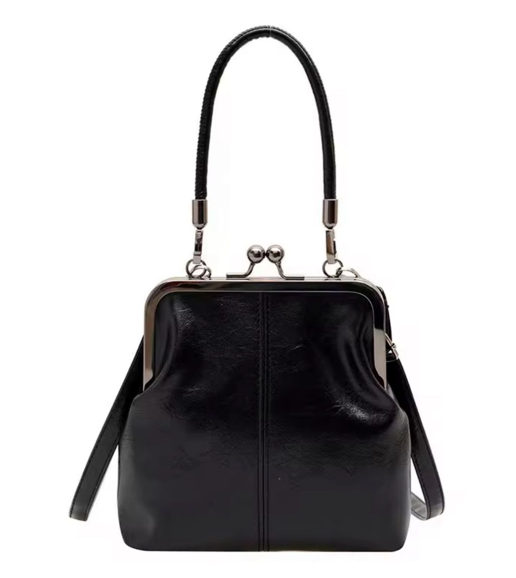 Vintage Kiss-Lock Handbag – Black