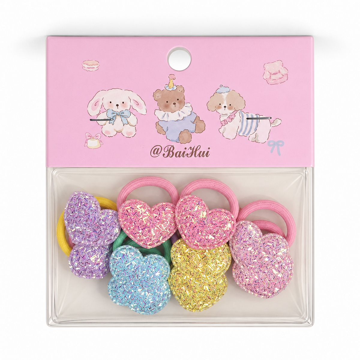 Baby & Toddler Pastel Glitter Hair Ties & Clips – Individual Packs or Matching Bundle