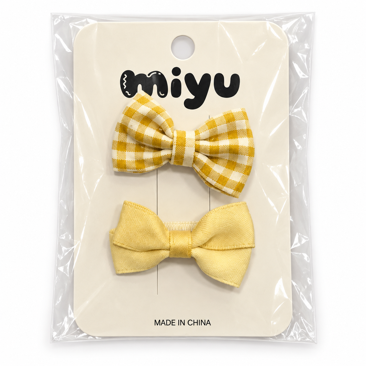 Kids’ 2-Piece Yellow Hair Clip Set – Flowers & Bows