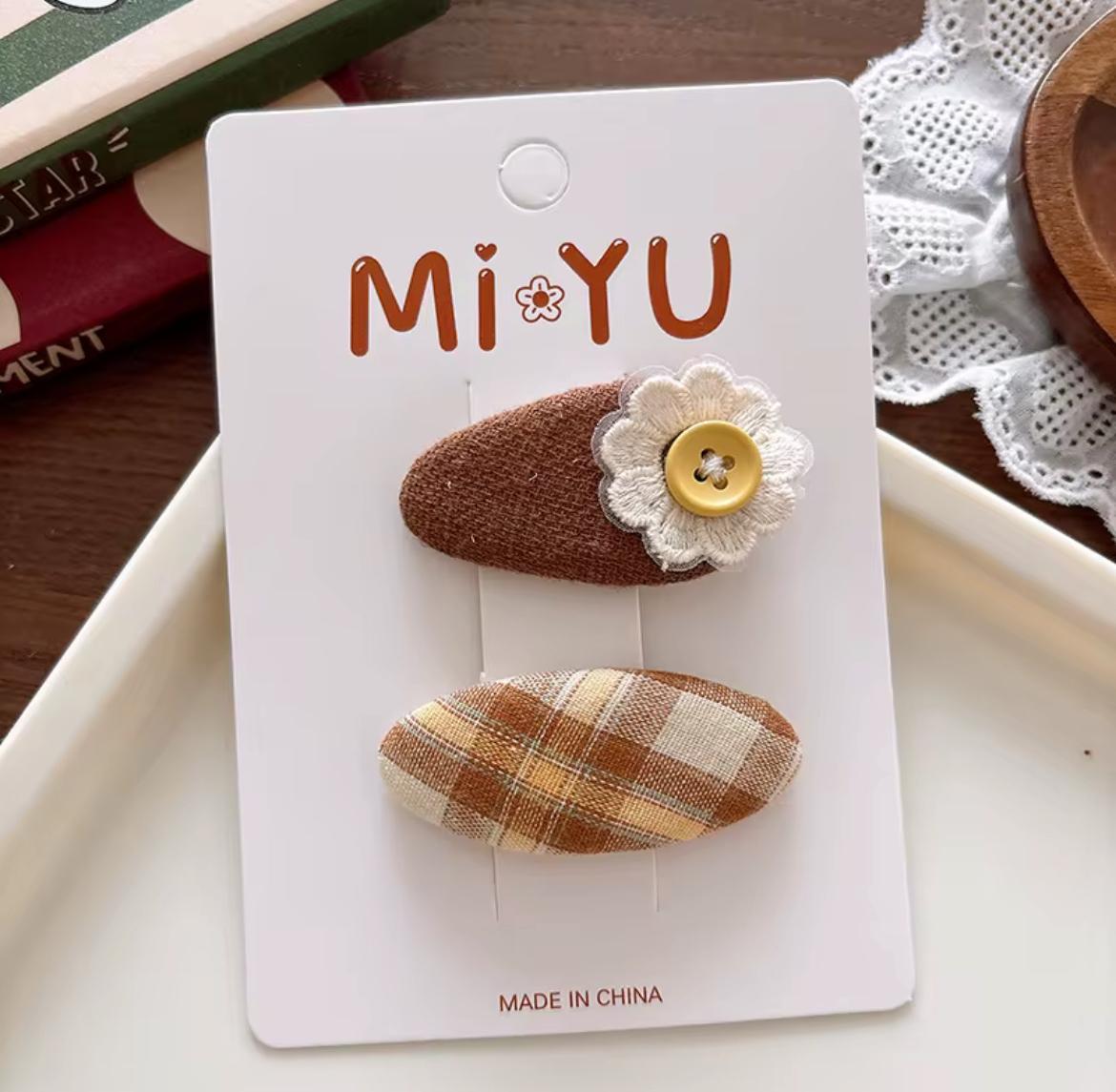 Kids’ 2-Piece Hair Clip Set – Flowers, Bears & Bows