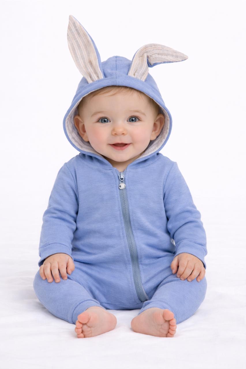 Bunny Hug Cotton Zipper Onesie