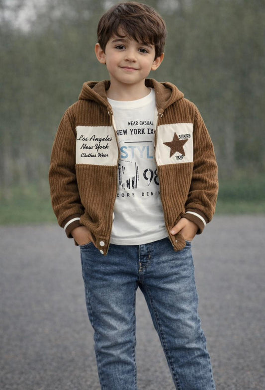 Brown Star Corduroy Set