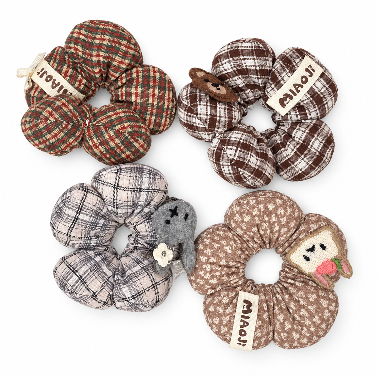 Girls’ Padded Fabric Hair Band – Plaid & Character Styles