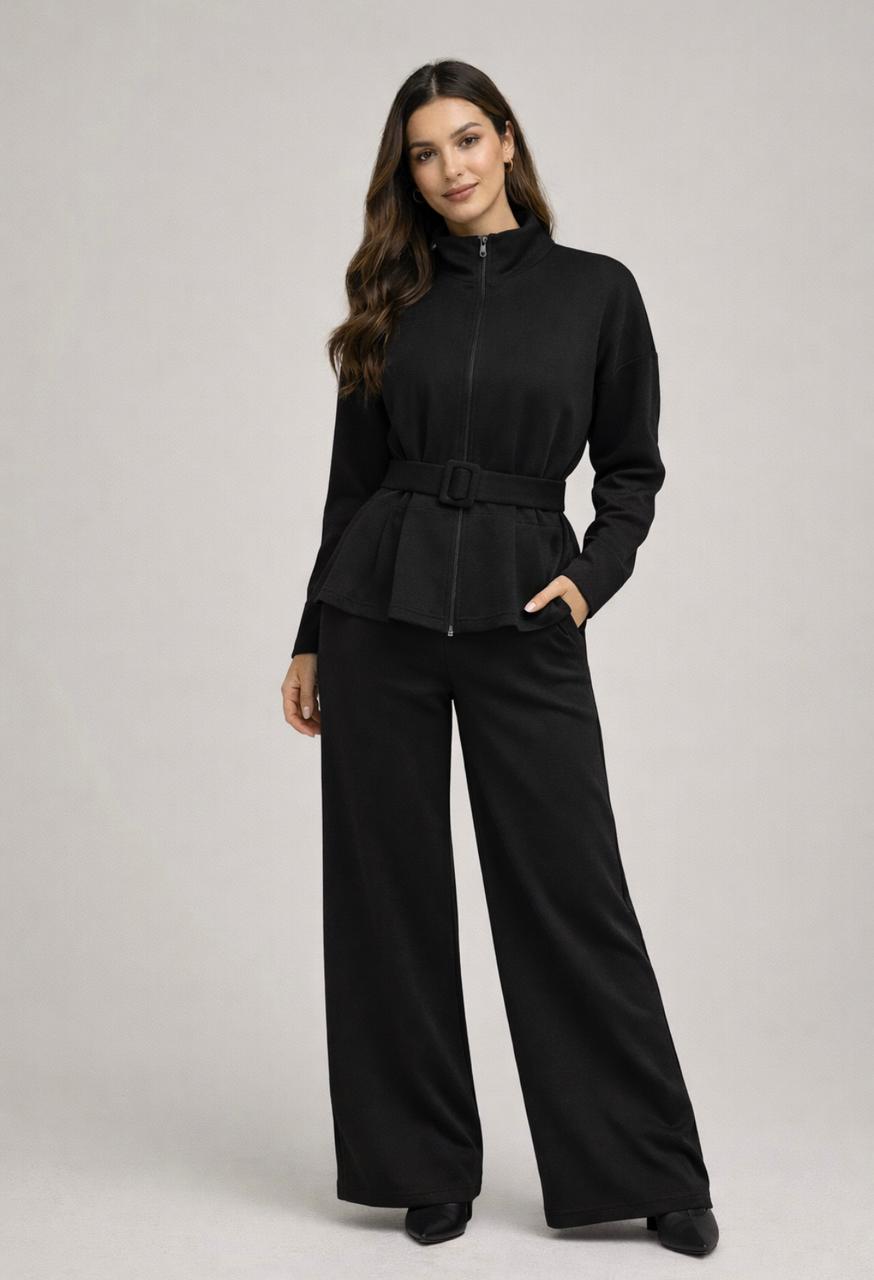 Belted Wide‑Leg Set