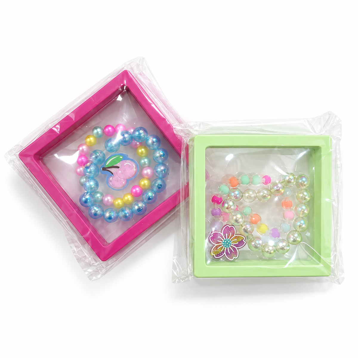 Kids’ Beaded Bracelet Gift Set – Character & Pearl Styles