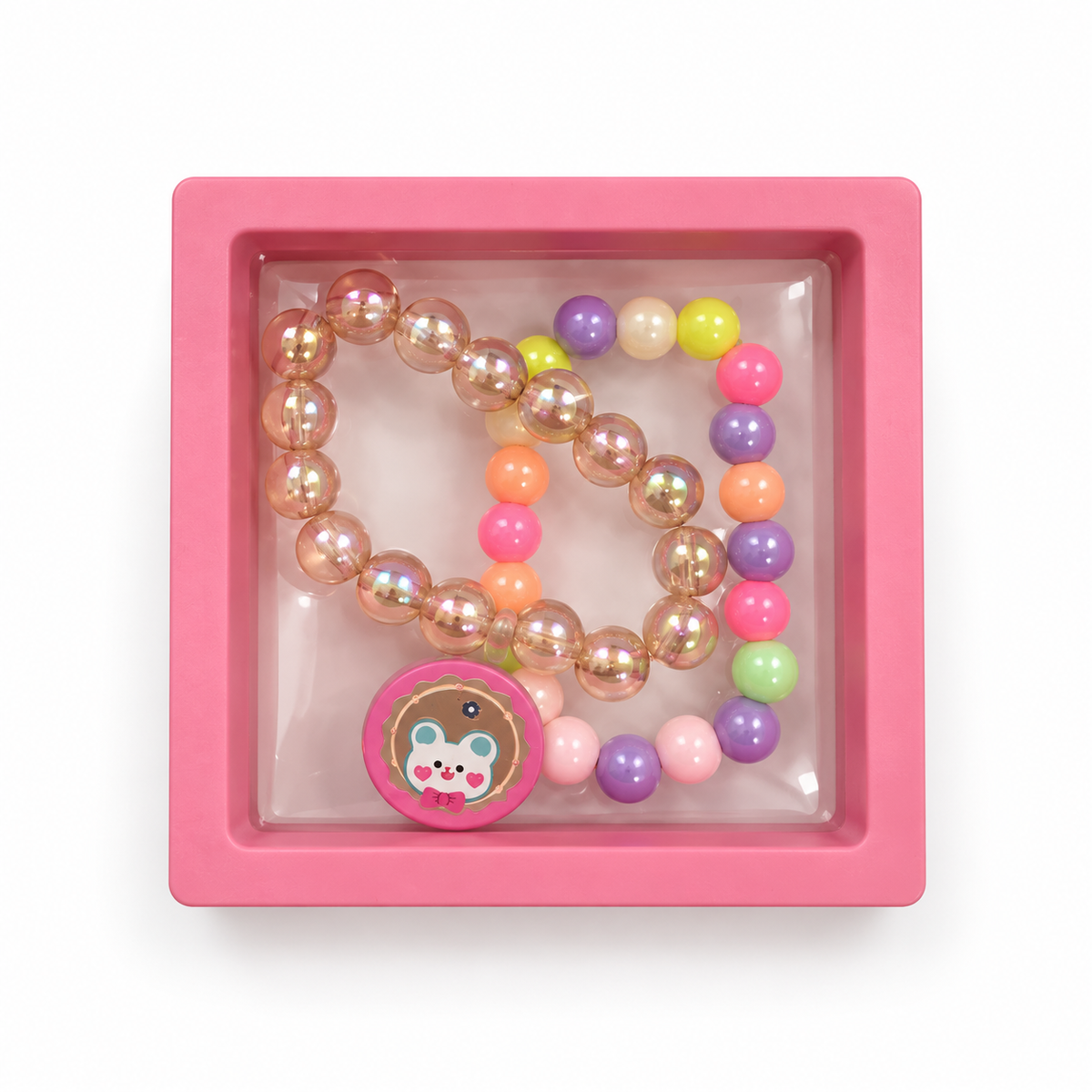 Kids’ Beaded Bracelet Gift Set – Character & Pearl Styles