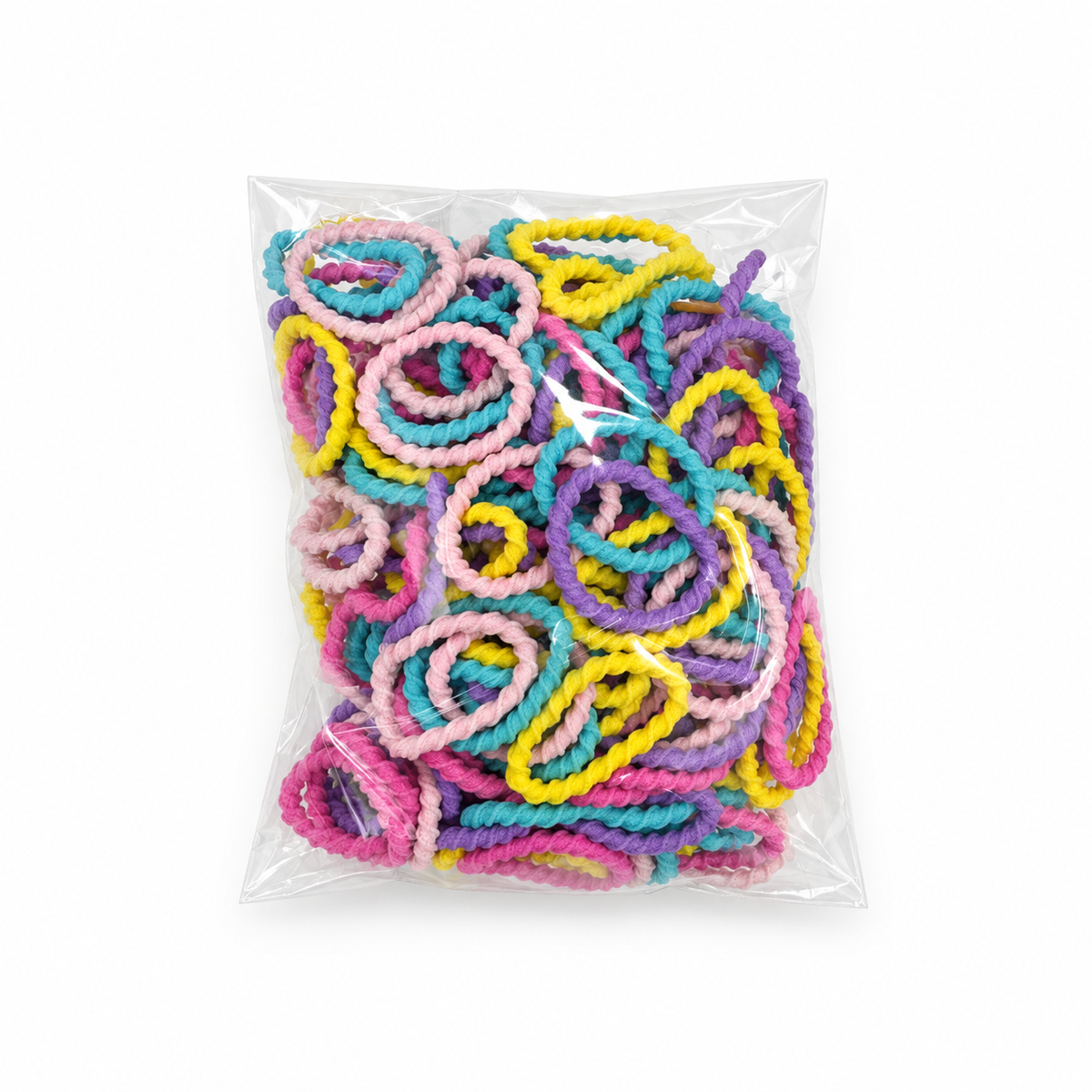 Girls’ Soft Mini Hair Elastics – Textured & Plain Colour Sets