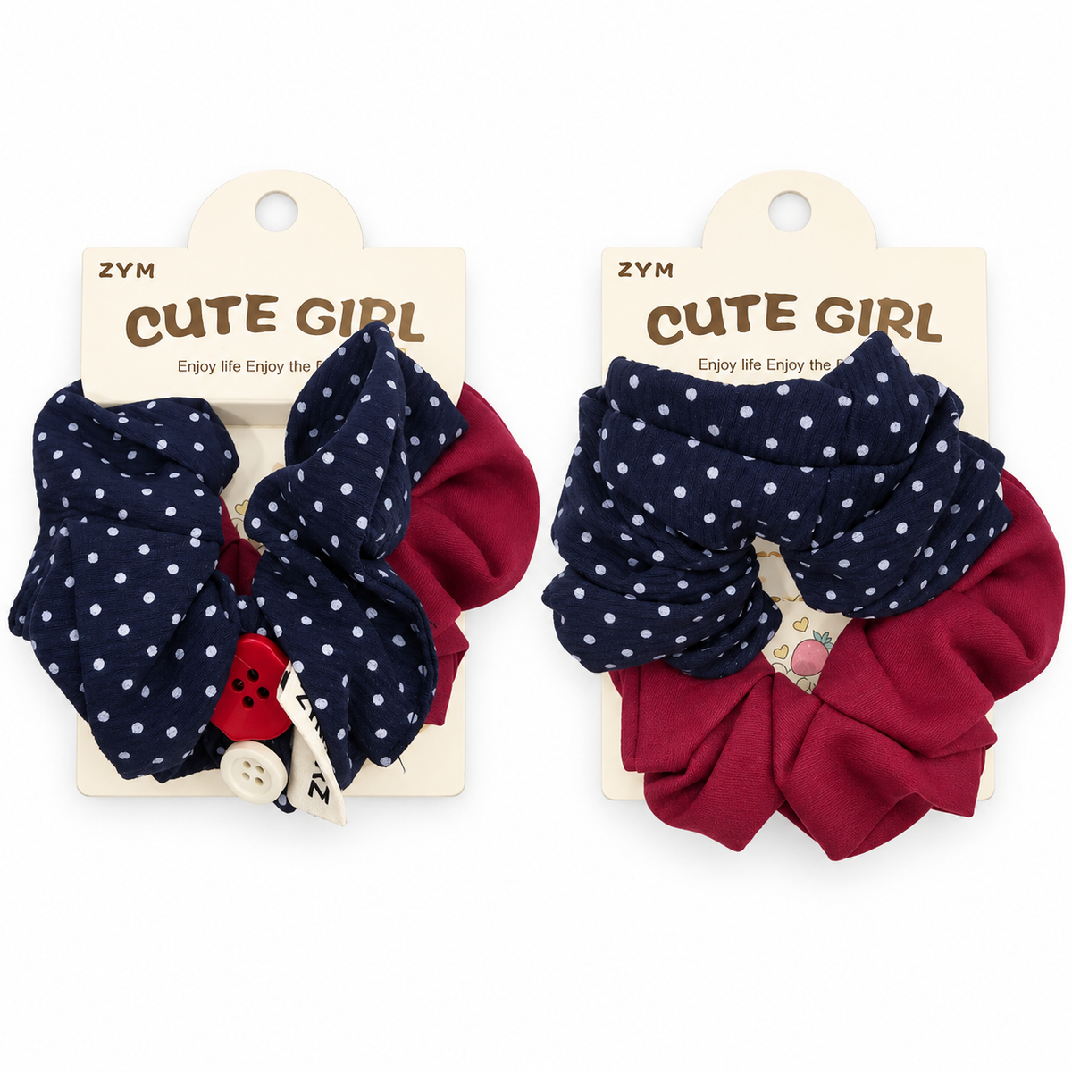 Girls’ 2-Piece Fabric Bow Headband Set