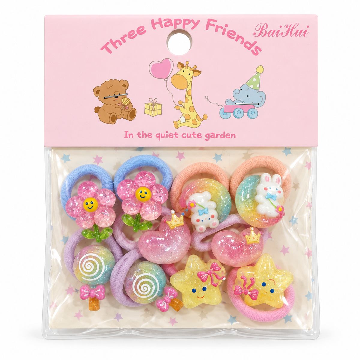 Baby Girls’ Decorative Hair Ties – 10-Piece Set