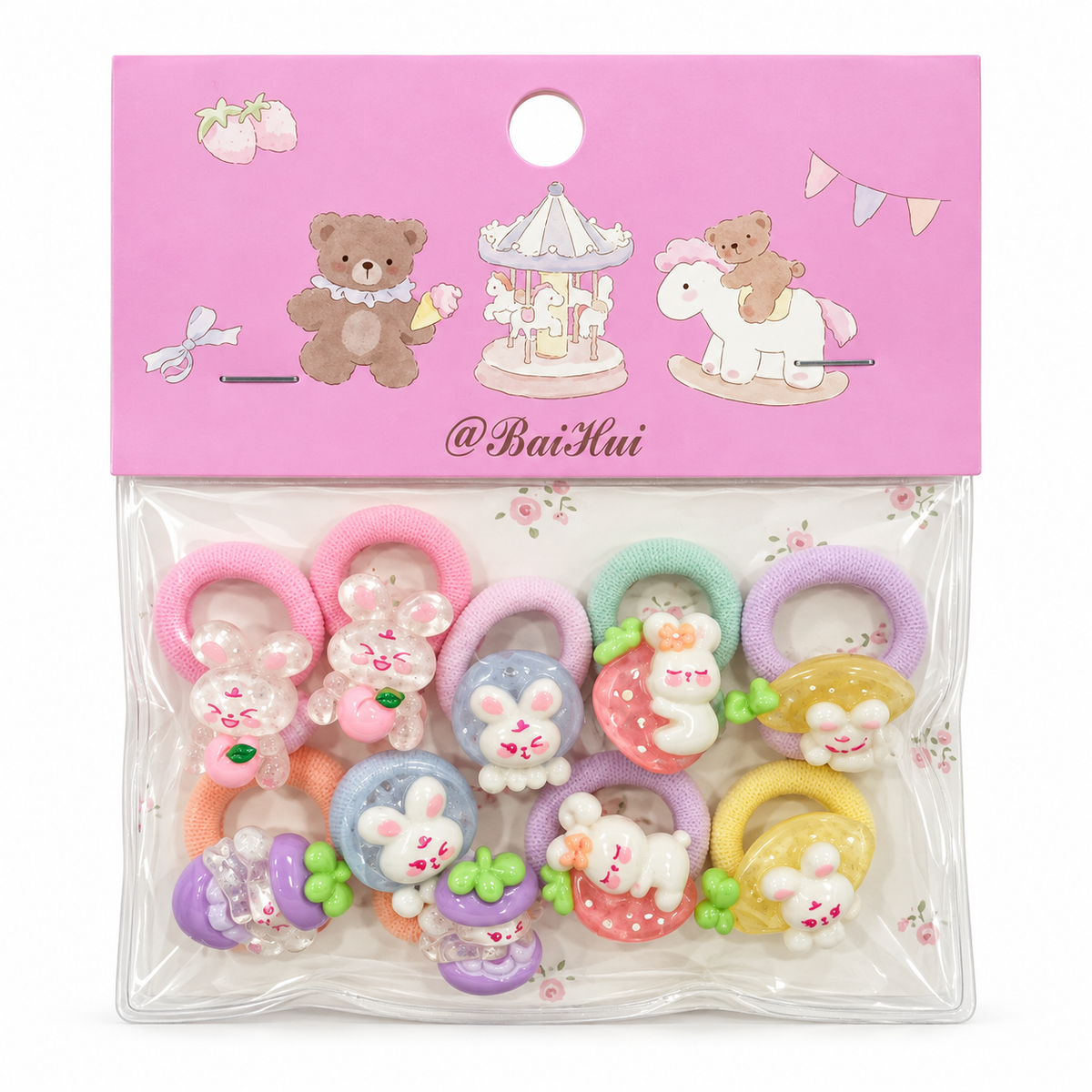 Baby Girls’ Decorative Hair Ties – 10-Piece Set