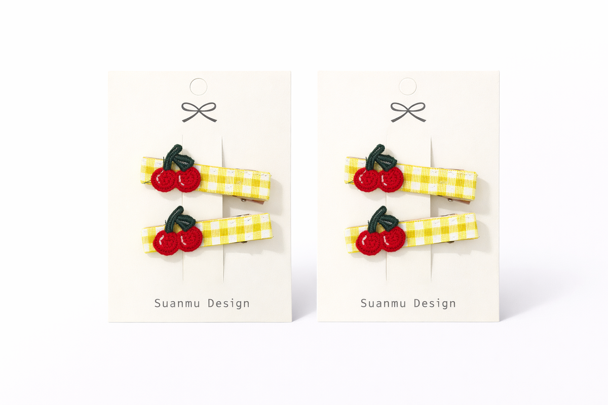 Kids Fruit Hair Clips – Cherry, Pineapple, Carrot & Strawberry Snap Clips