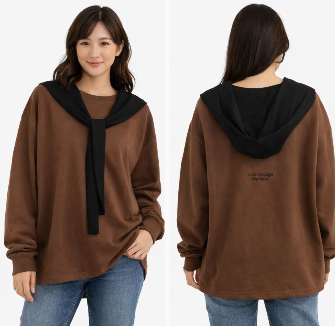 Oversized Hoodie Detail Sweatshirt