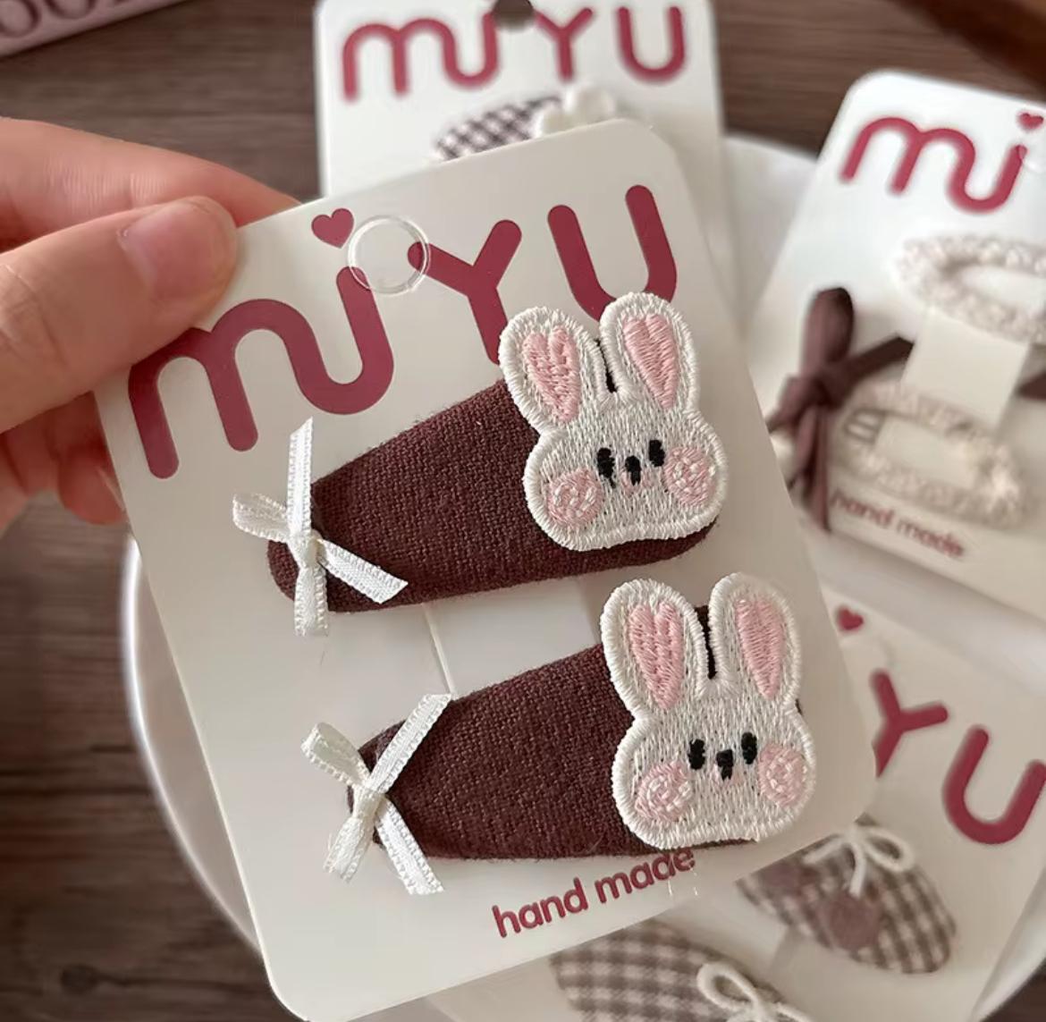 Kids’ 2-Piece Hair Clip Set – Bunnies, Flowers & Bows