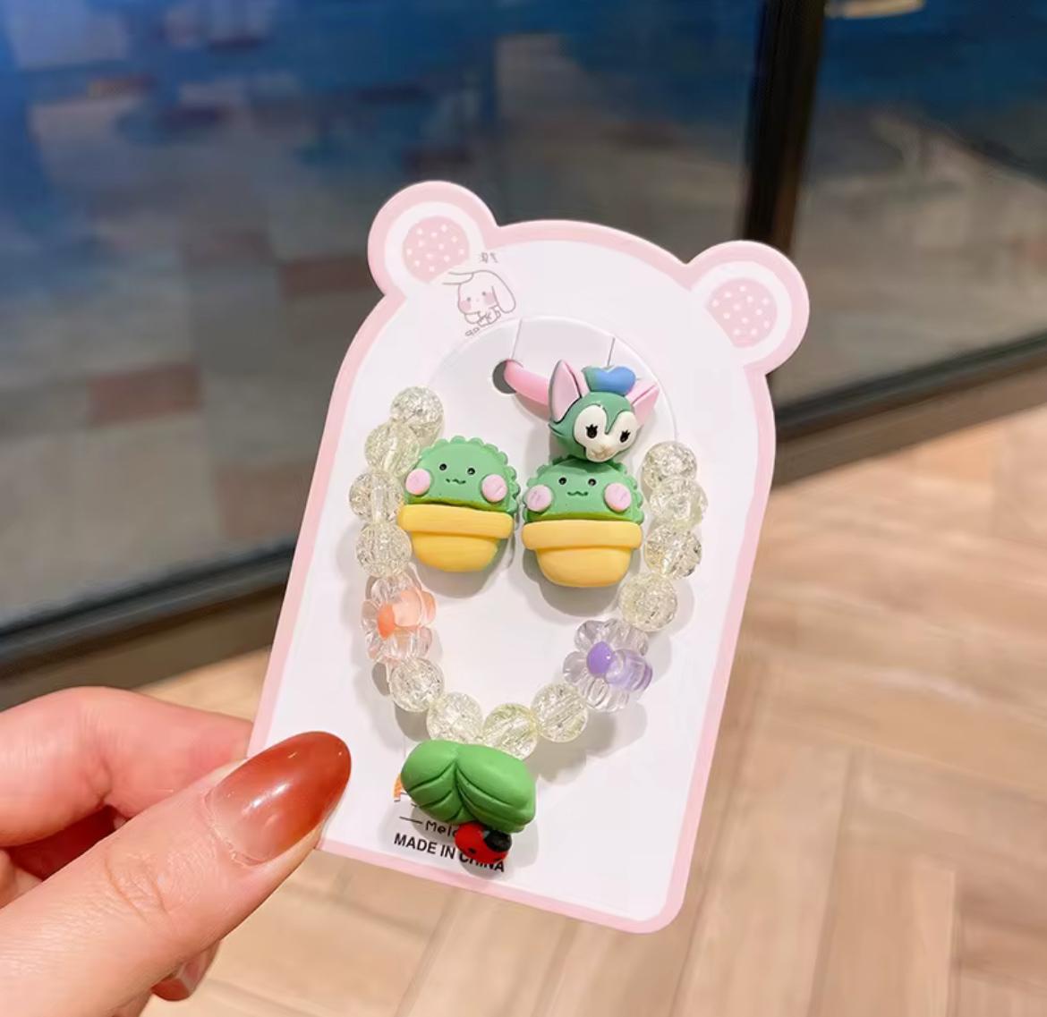 Kids’ Bracelet, Ring & Clip-On Earrings Set