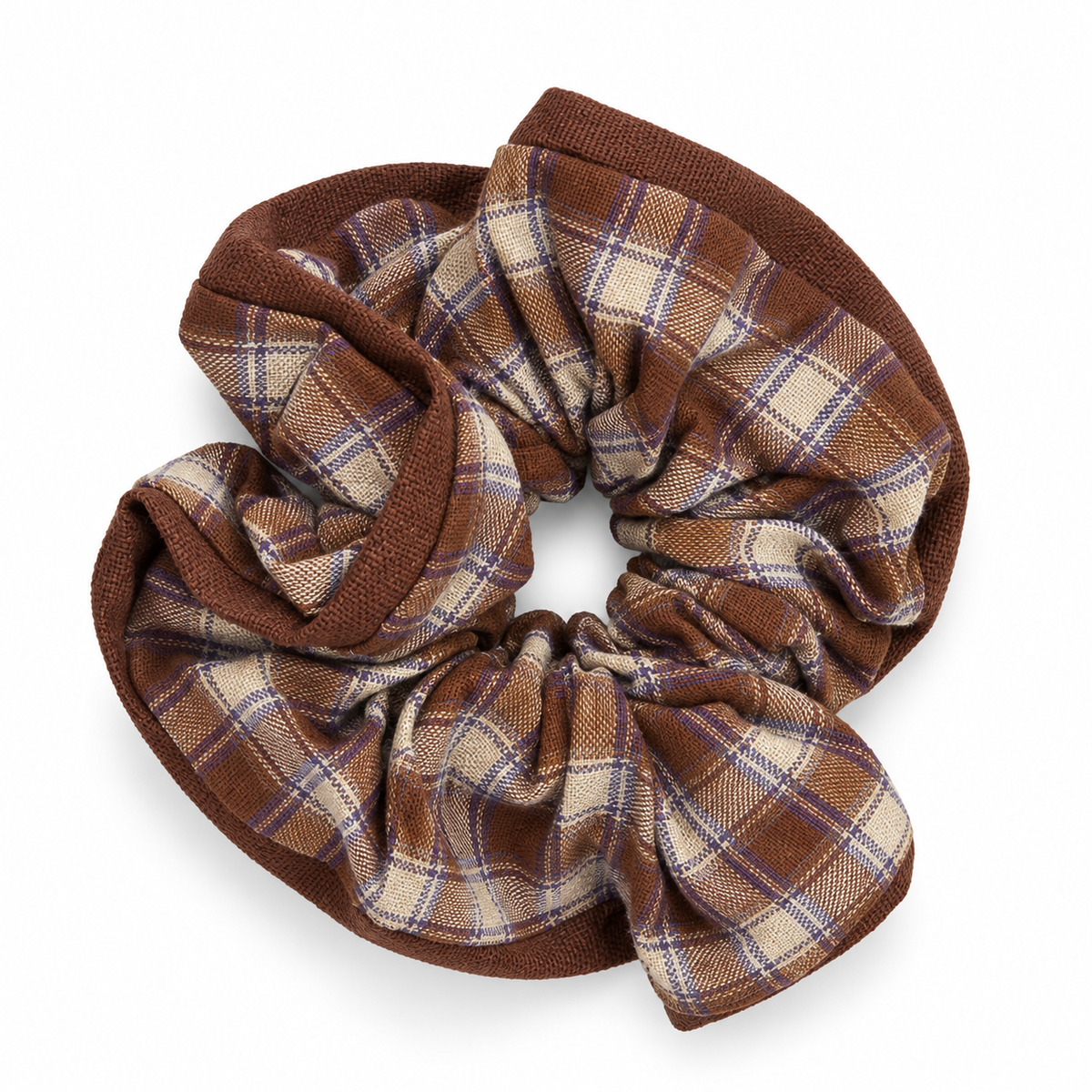 Girls’ Oversized Plaid Scrunchie Hair Band