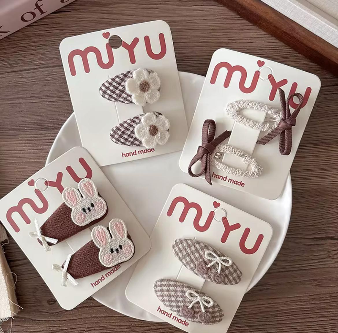 Kids’ 2-Piece Hair Clip Set – Bunnies, Flowers & Bows