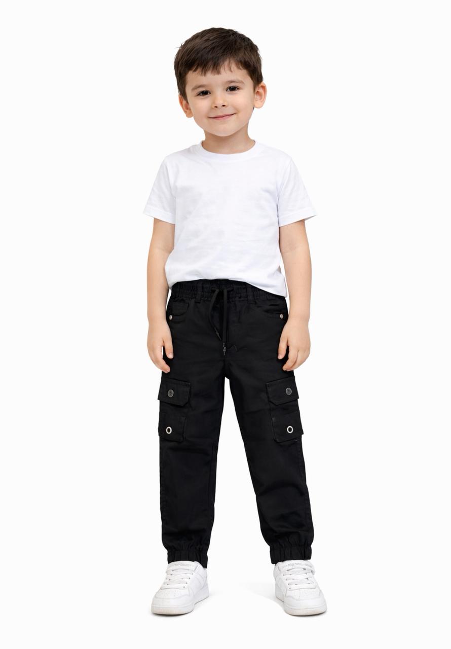 Black Cargo Jogger Pants (Toddler Boy)