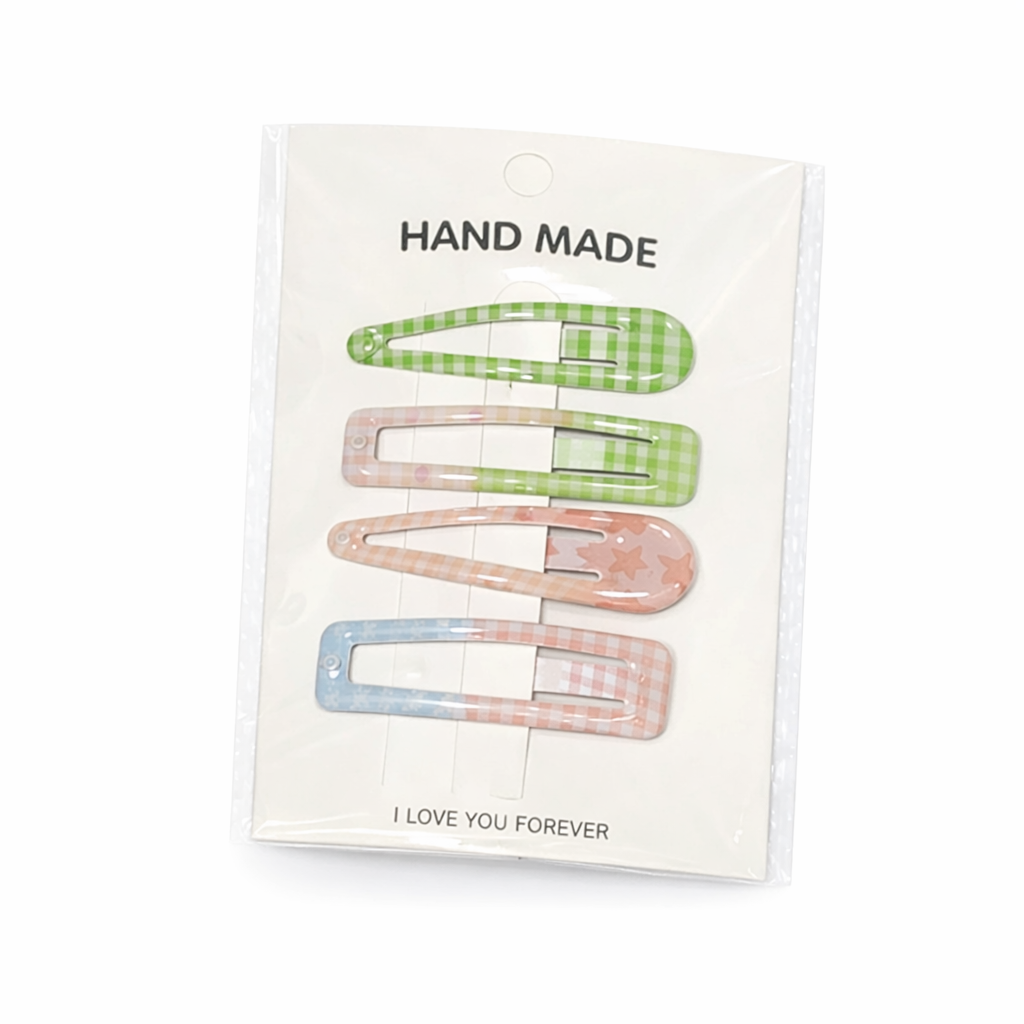 Girls Hair Clip Bundle – 5 Packs of Cute Snap Clips (Handmade Style)