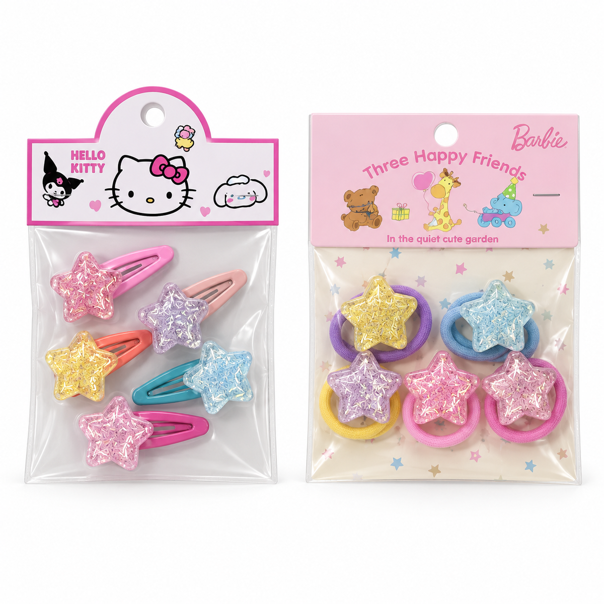 Baby & Toddler Pastel Glitter Hair Ties & Clips – Individual Packs or Matching Bundle