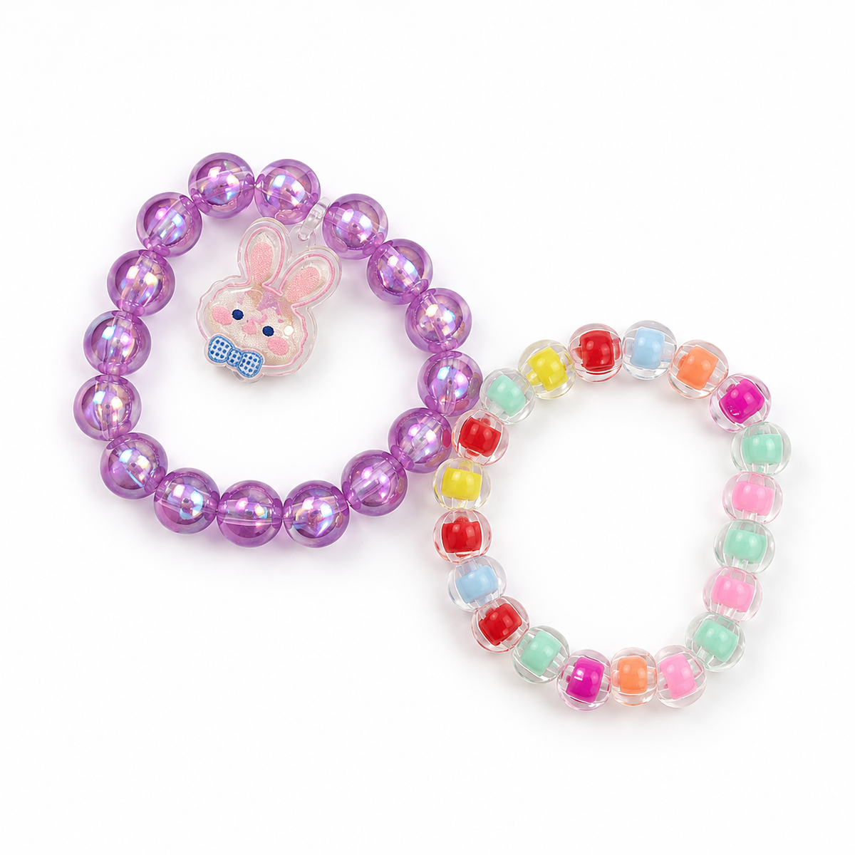Kids’ Beaded Bracelet Gift Set – Character & Pearl Styles