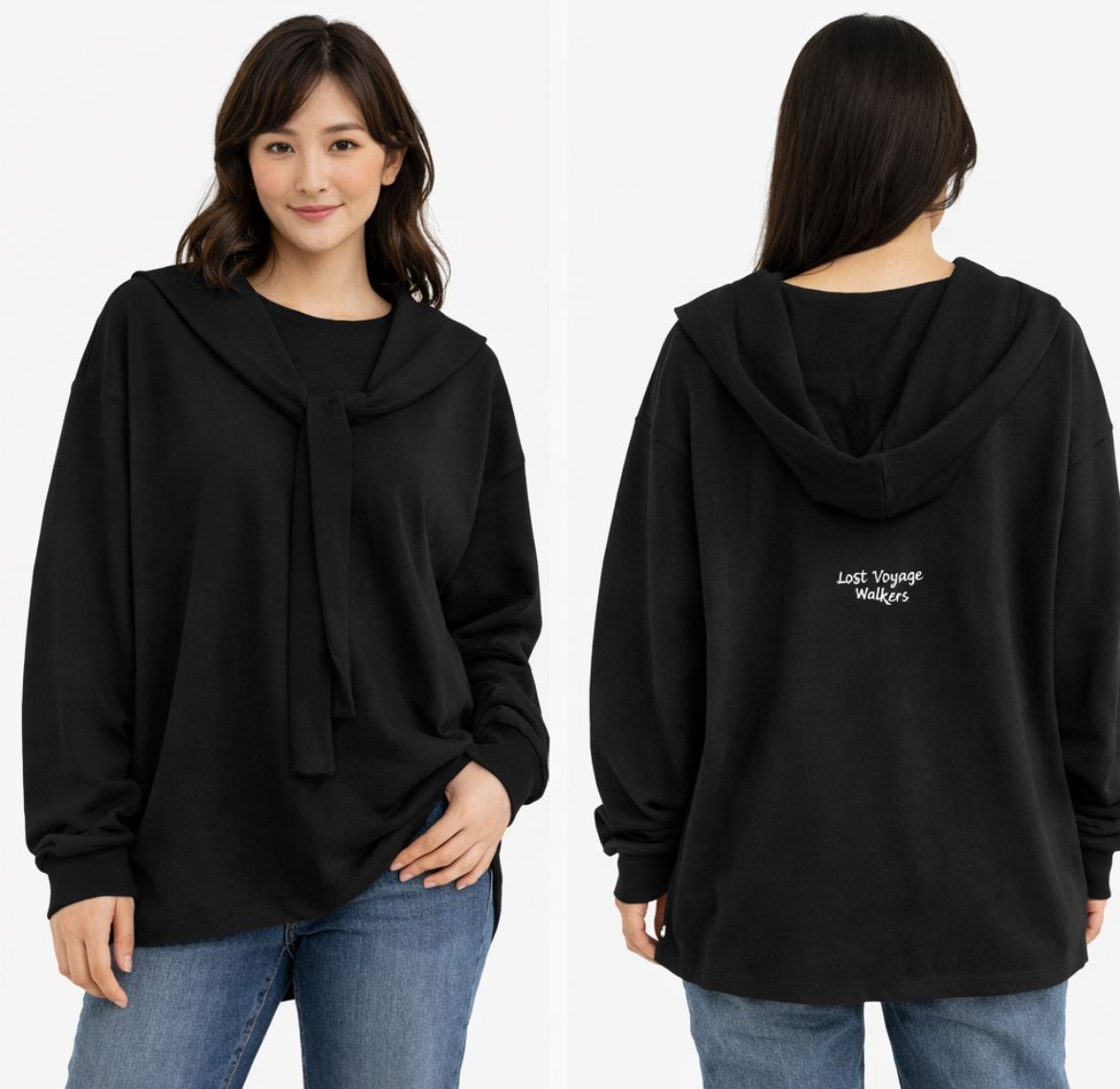 Oversized Hoodie Detail Sweatshirt