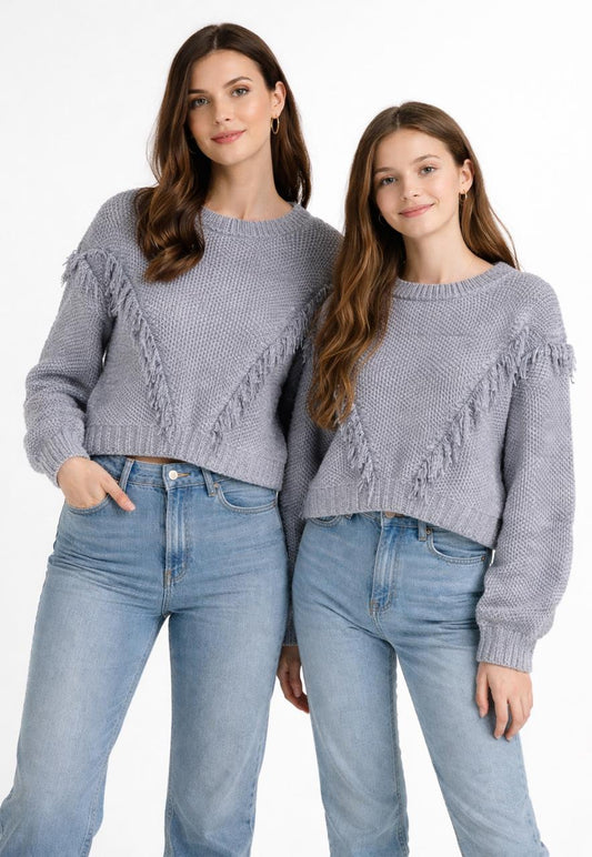 Chic Fringe Crop Sweater