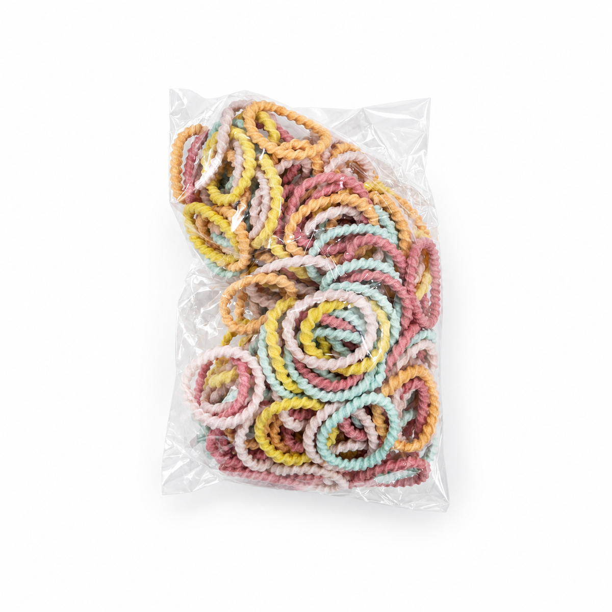 Girls’ Soft Mini Hair Elastics – Textured & Plain Colour Sets