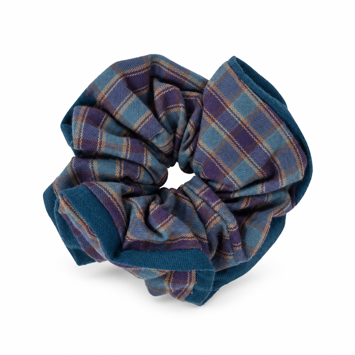 Girls’ Oversized Plaid Scrunchie Hair Band