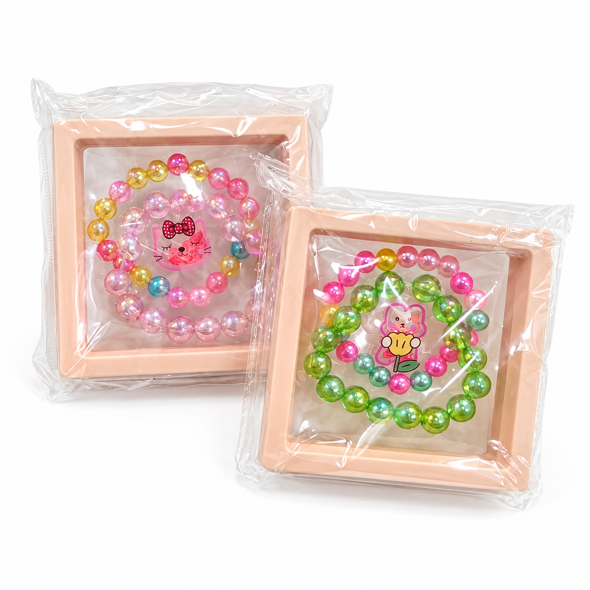 Kids’ Beaded Bracelet Gift Set – Character & Pearl Styles