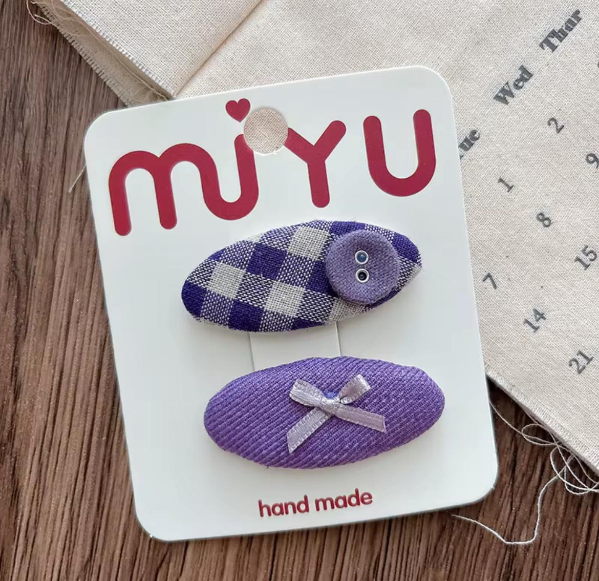 Kids’ 2-Piece Checkered Hair Clip Set