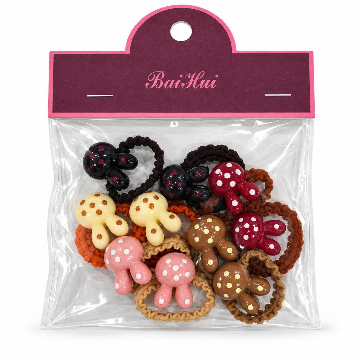 Girls’ Neutral Polka-Dot Hair Ties – 10-Piece Pack