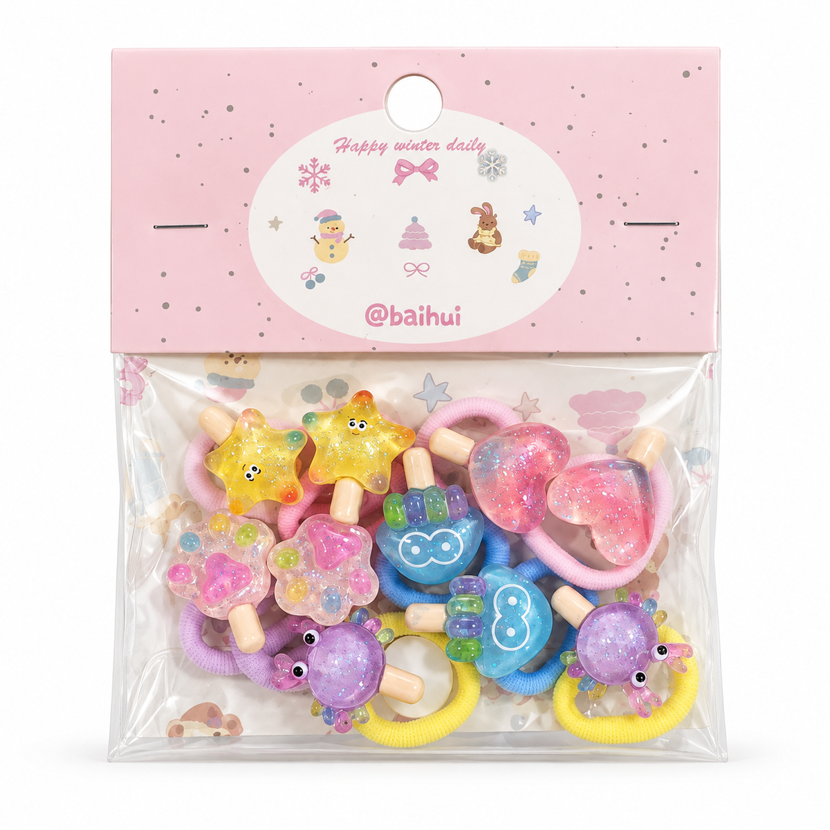 Baby Girls’ Decorative Hair Ties – 10-Piece Set