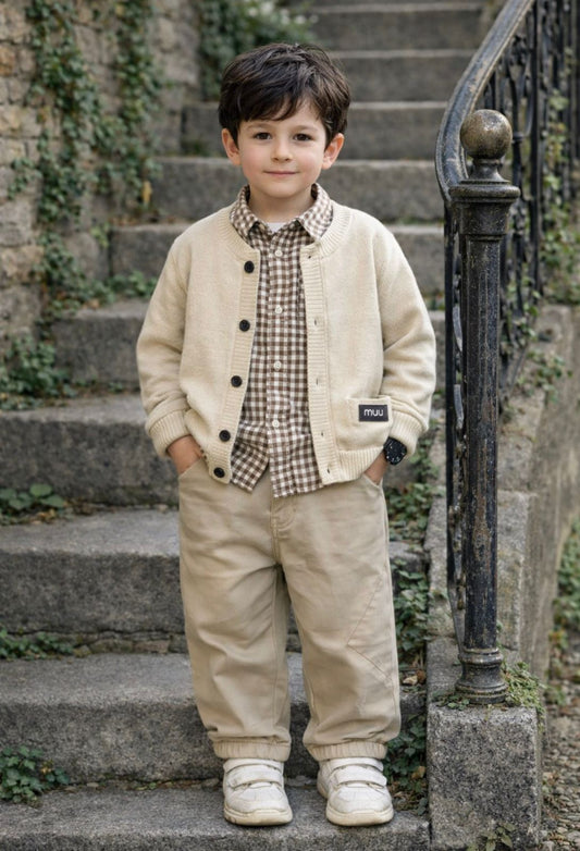 Beige Classic Boys Set (3-piece-set)
