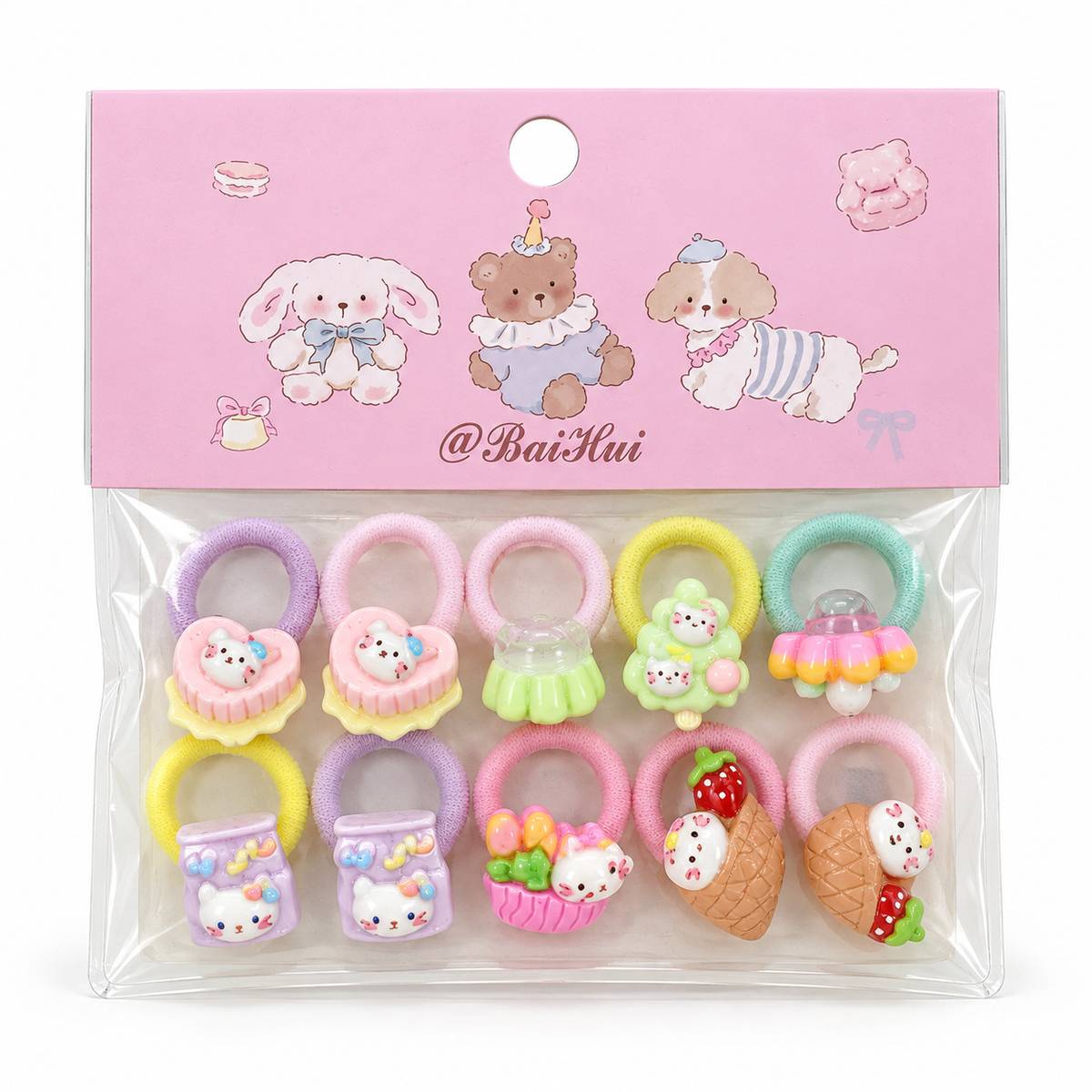 Baby Girls’ Decorative Hair Ties – 10-Piece Set
