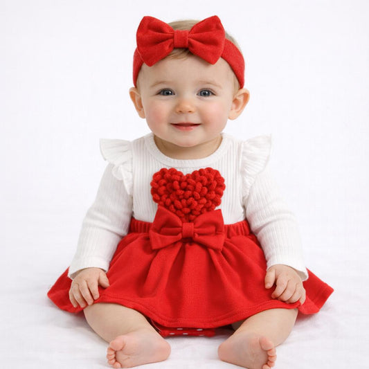 Sweet Heart Baby Dress Set 💖